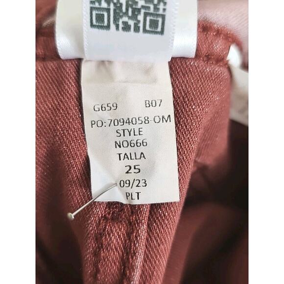 Madewell ~Woman Size 25~ Brown/Red Stovepipe Jeans Full-Length High Rise NWT. - Picture 13 of 16